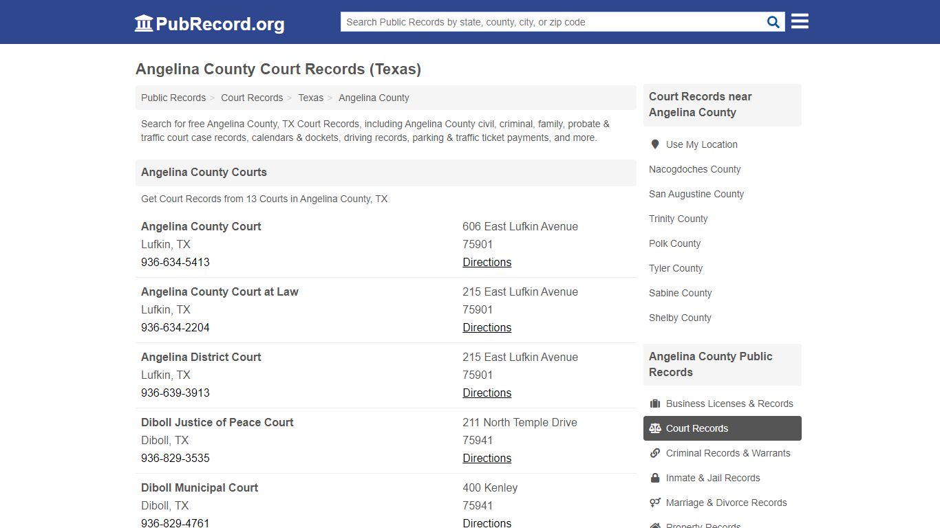 Free Angelina County Court Records (Texas Court Records)