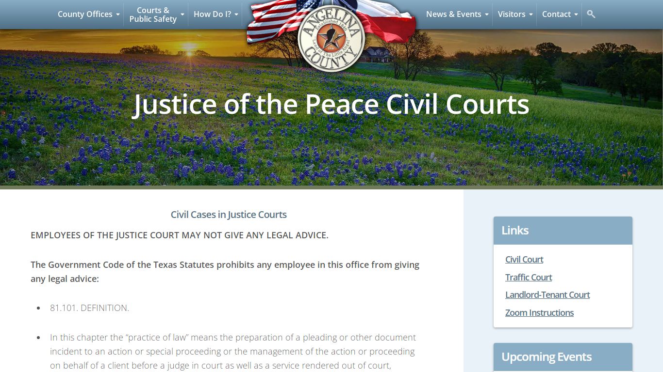 Justice of the Peace Civil Courts - Angelina County